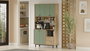 Hanah Home Armario Multiusos RE7-SY Roble y Verde